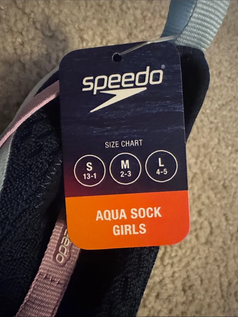 Speedo Navy and Pink Girls' Aqua Sock Water Shoes